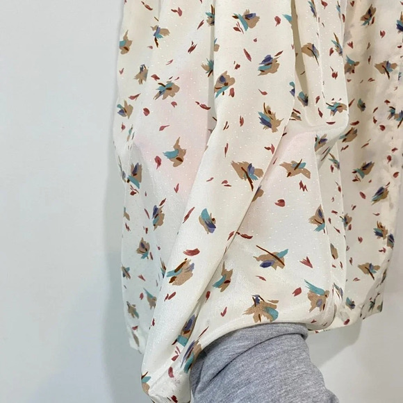 Vintage 1980s Pleated Grandmacore Floral A-line Skirt - Garey Petites - Picture 5 of 14